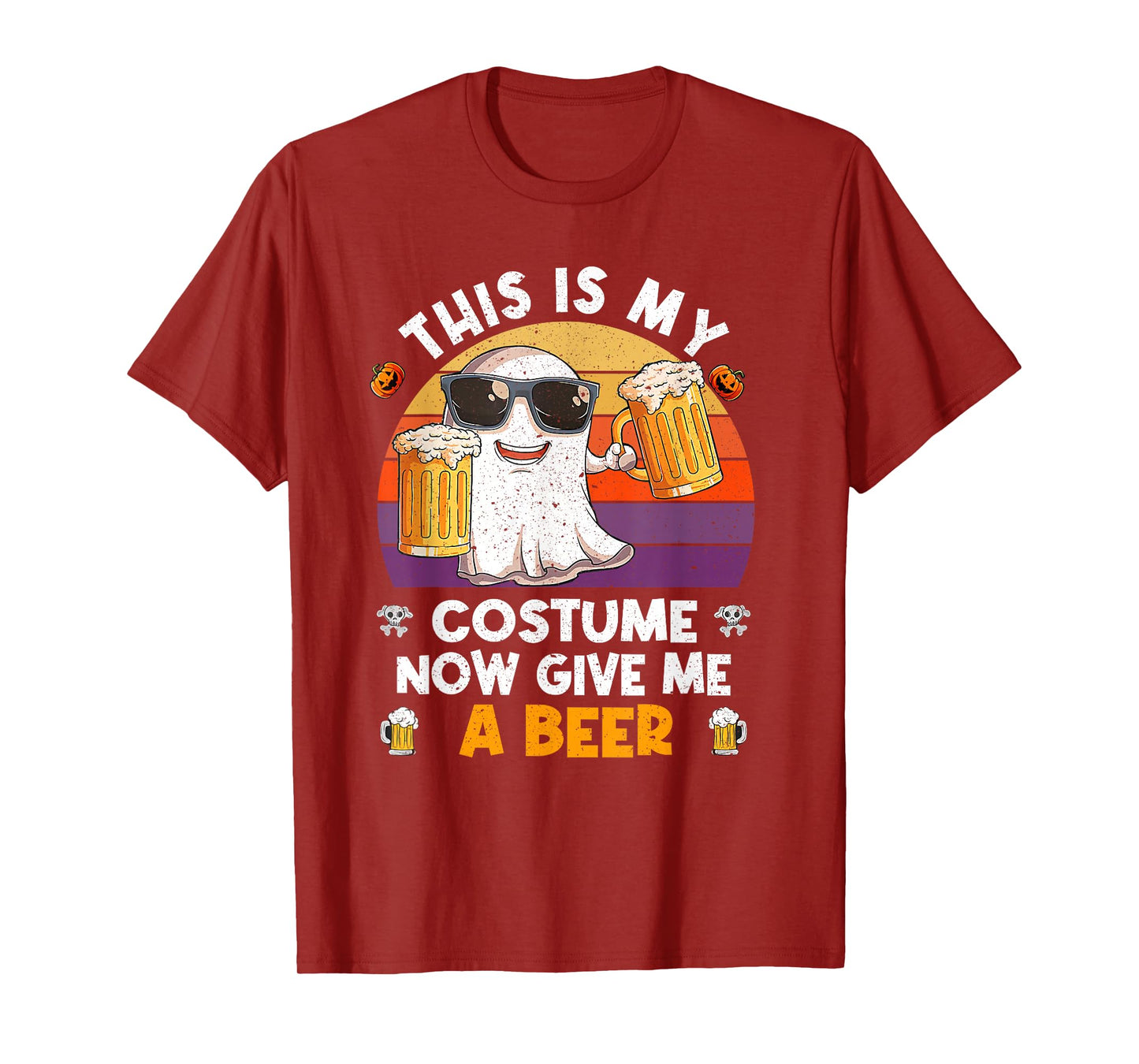 This is My Costume Now Give Me My Beer Ghost Funny Halloween T-Shirt