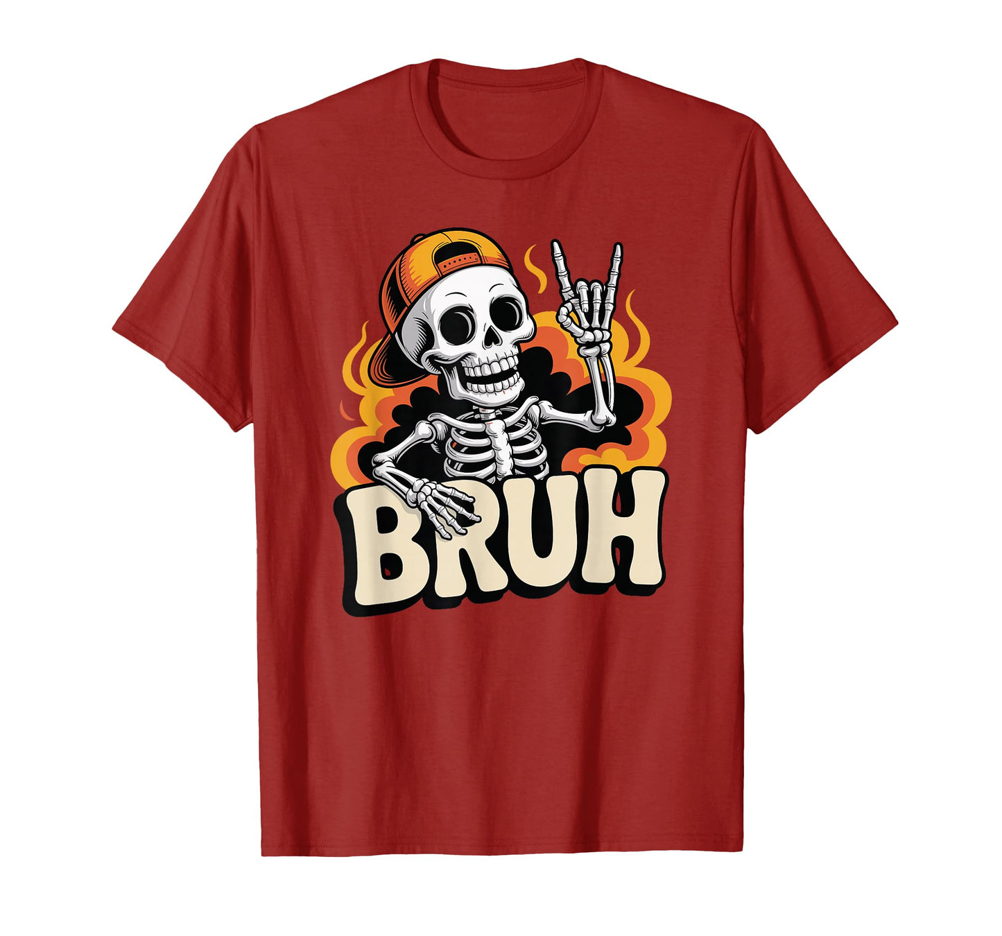 Bruh Dabbing Skeleton Halloween Pumpkin Halloween Costume T-Shirt