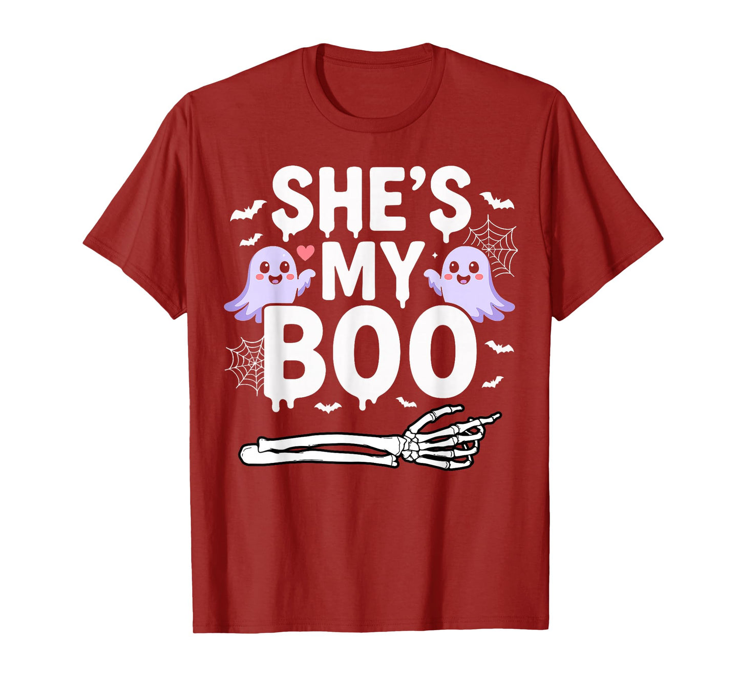 She's My Boo Halloween Pajama Skeleton Matching Couple Squad T-Shirt