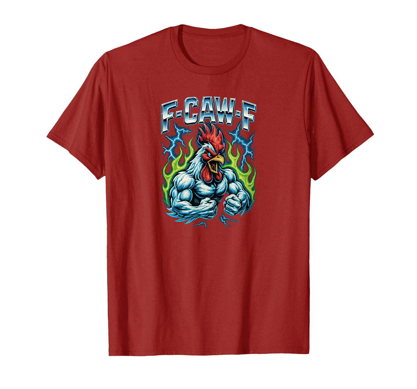 F Caw F Funny Rooster F-Caw-F Chicken Meme Humor FCAWF Men T-Shirt