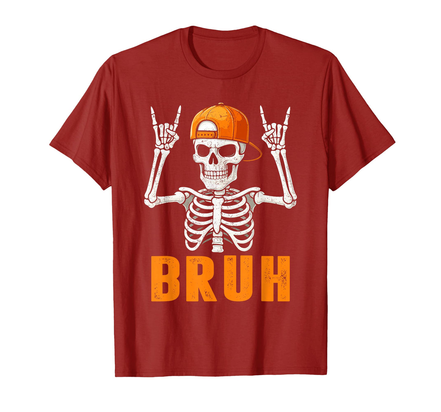 Cool Bruh Skeleton Rock On Funny Halloween Men Boys Kids T-Shirt
