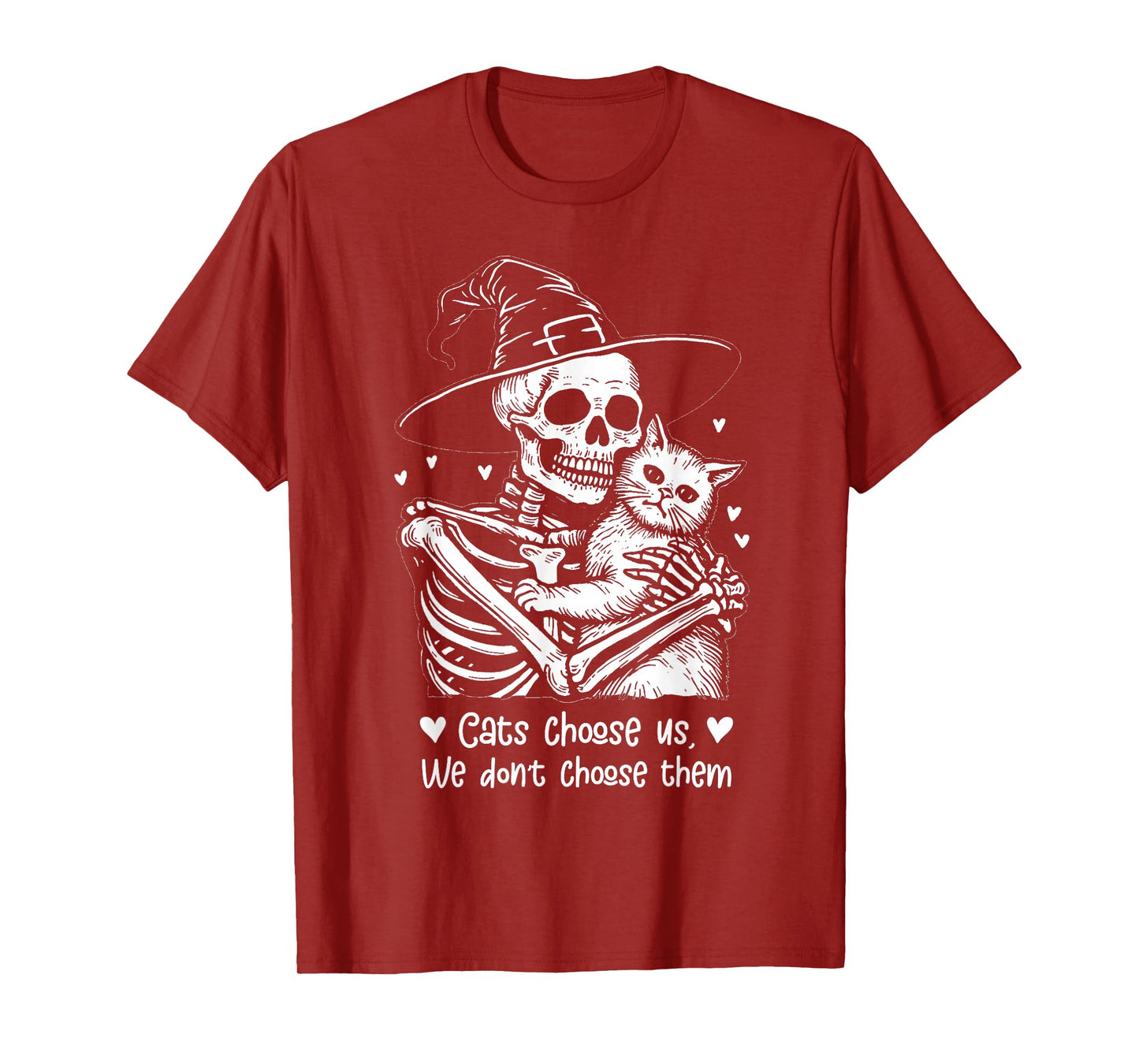Cats Choose us, we Don’t Choose Them. Cat Halloween Skeleton T-Shirt