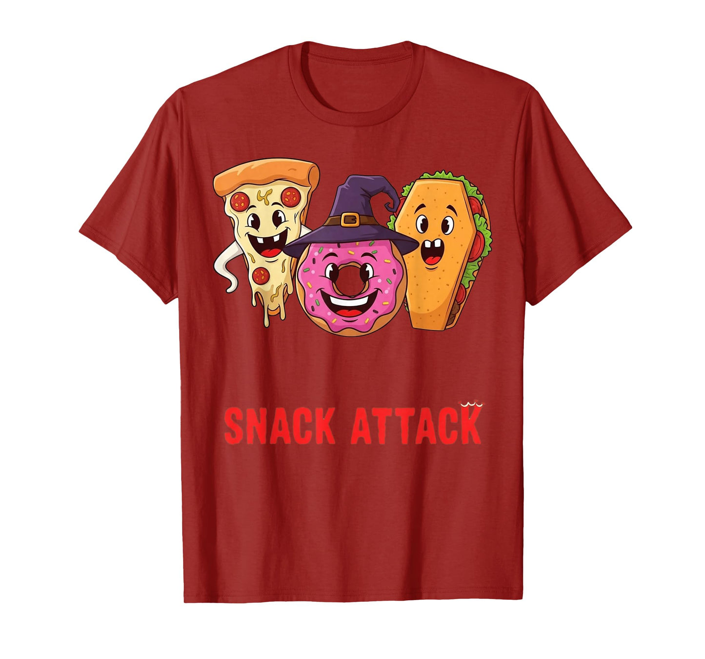 Snack Attack Funny Halloween Pizza Donut Taco T-Shirt