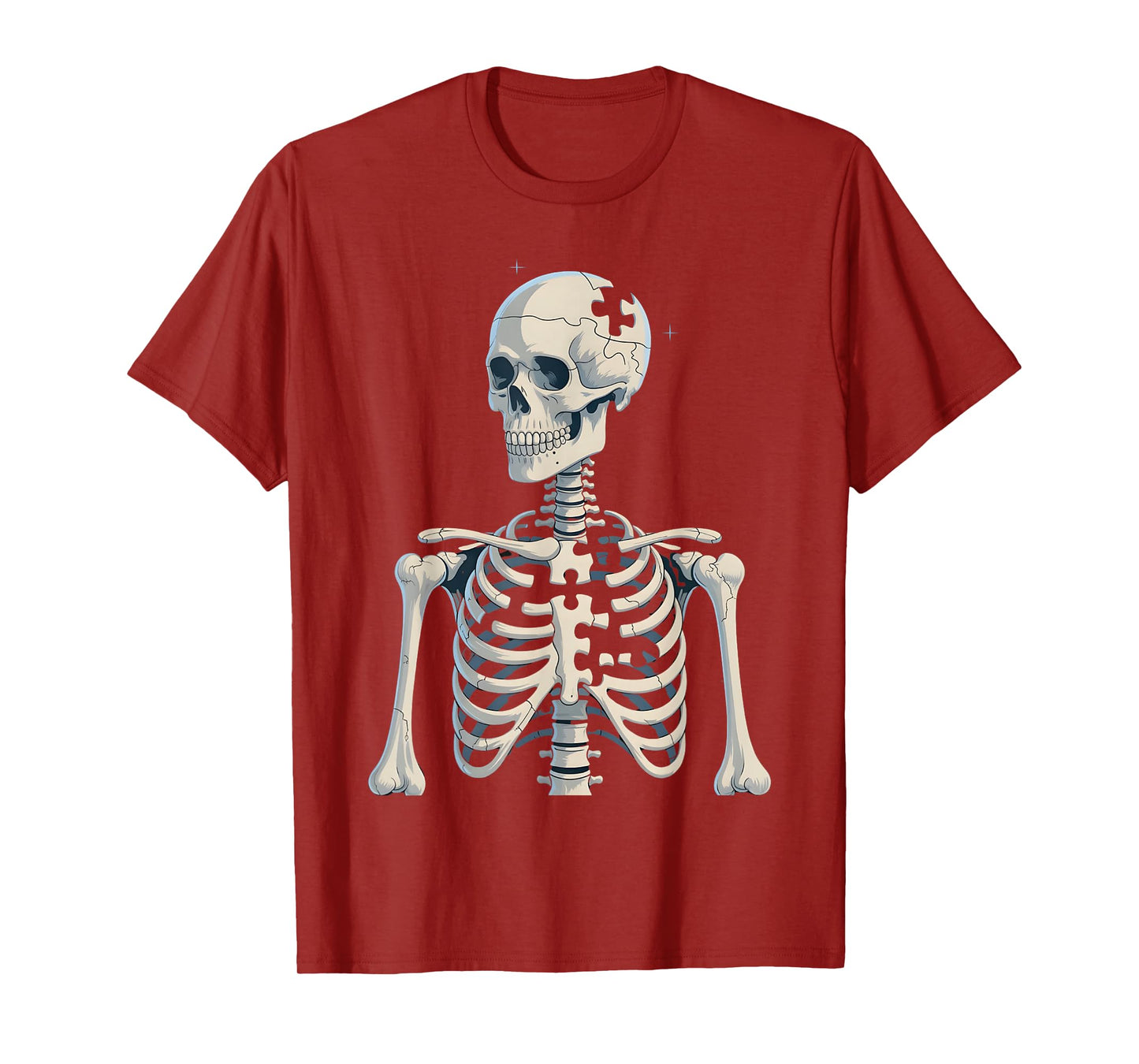 Skeleton Puzzle Themed Halloween T-Shirt