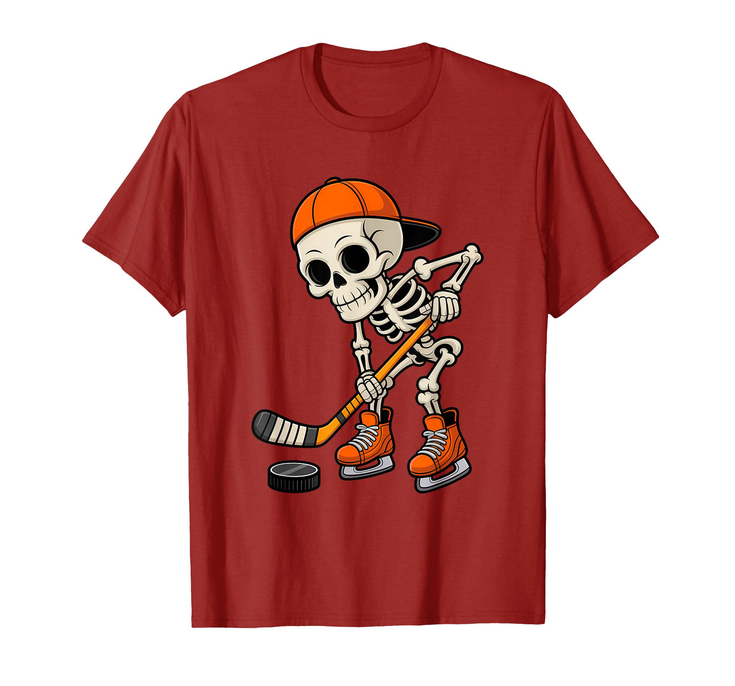 Skeleton Hockey Halloween Costume Funny Gifts Men Boys Kids T-Shirt