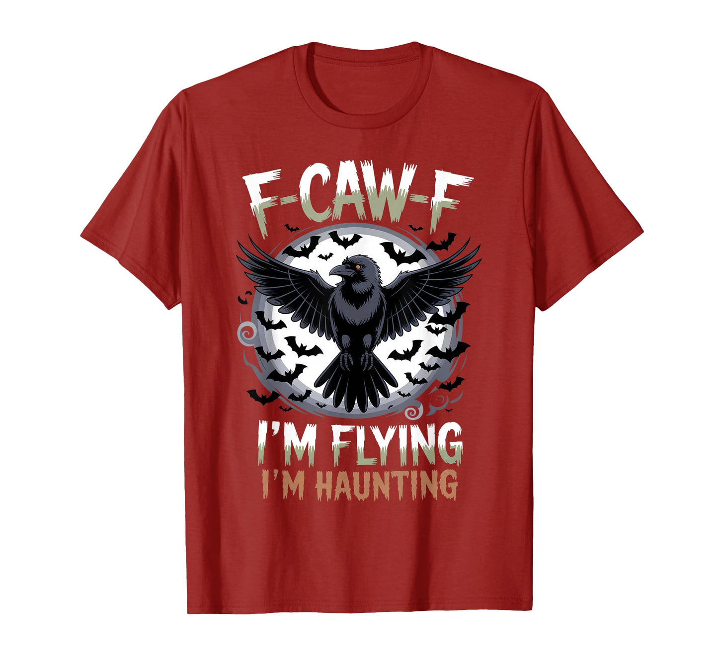 Black Crow, F-Caw-F Funny Black Bird Moon Gothic Halloween T-Shirt