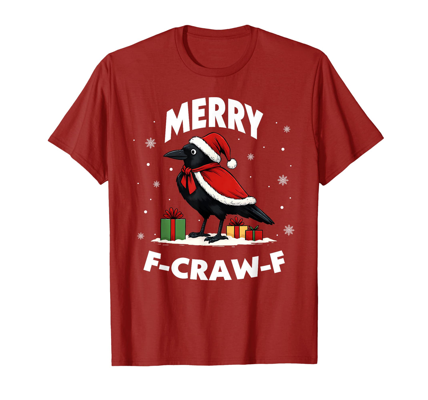 Funny Christmas Crow F-Caw-F Merry Craw Xmas Humor Outfit T-Shirt