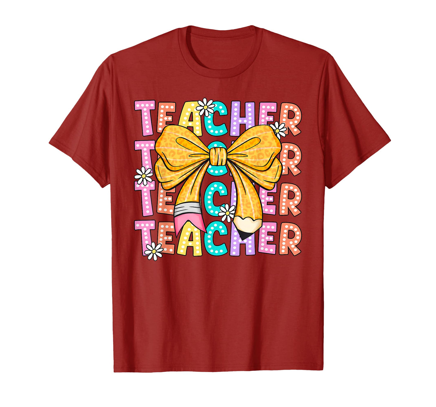 Coquette Bow Teacher Student Happy First Day Back To School T-Shirt