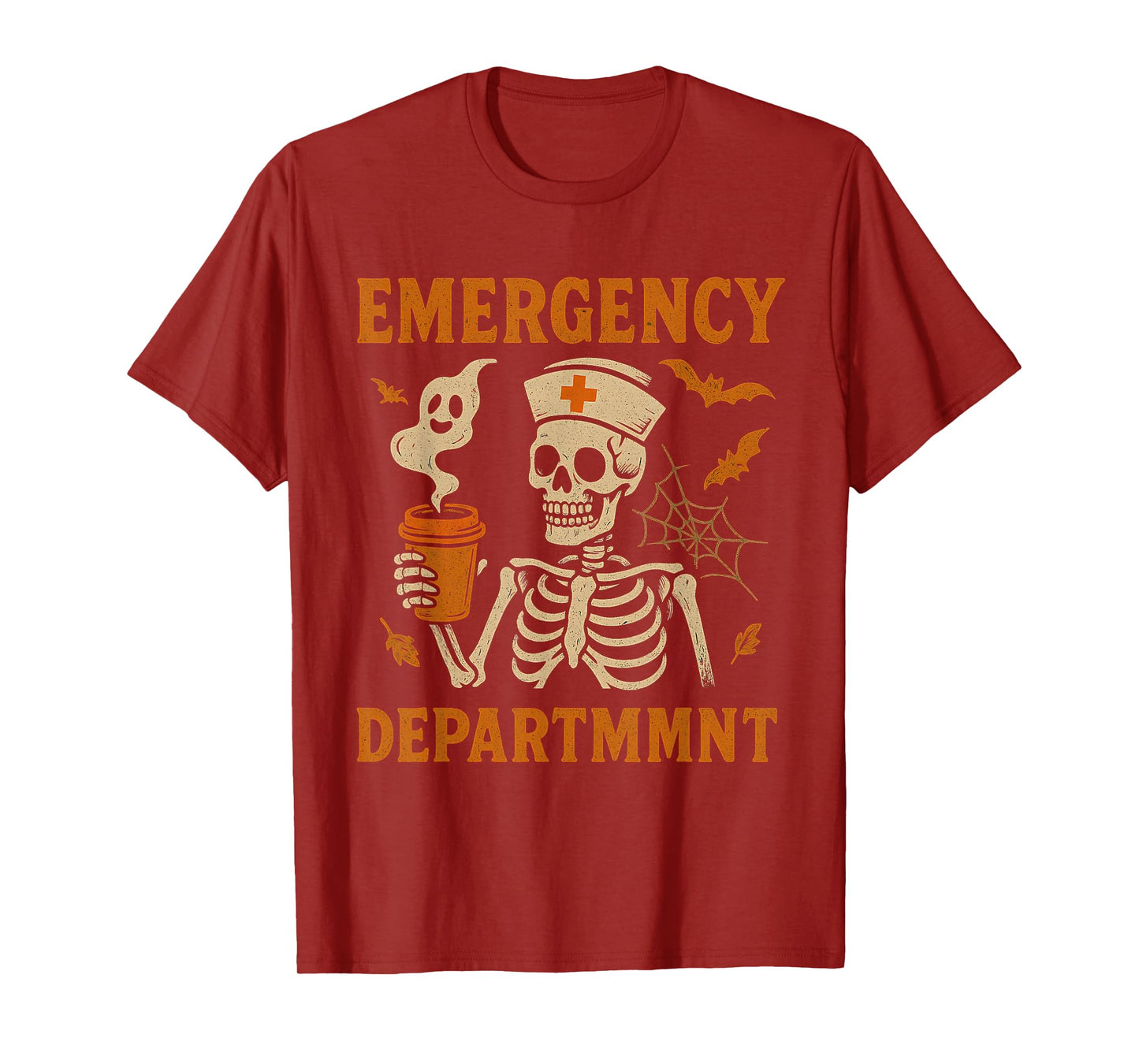 ER Nurse Squad Skeleton Emergency Department Funny Halloween T-Shirt