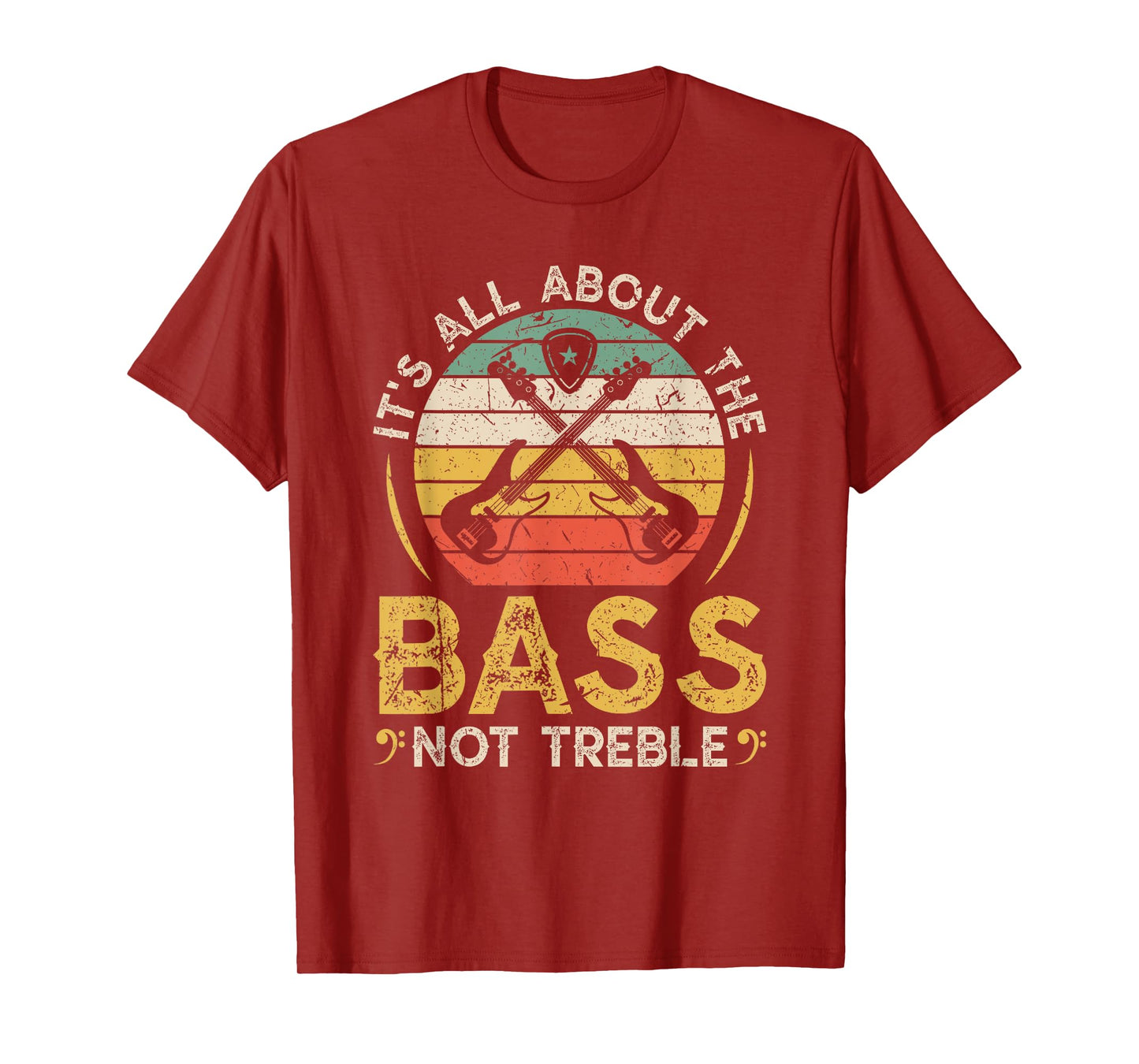 It's All About The Bass, Retro Electric Bass Guitar Players T-Shirt