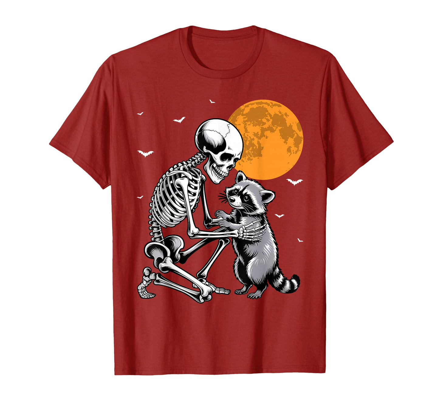 Raccoon Skull Cute Skeleton Halloween Men Women Kids T-Shirt