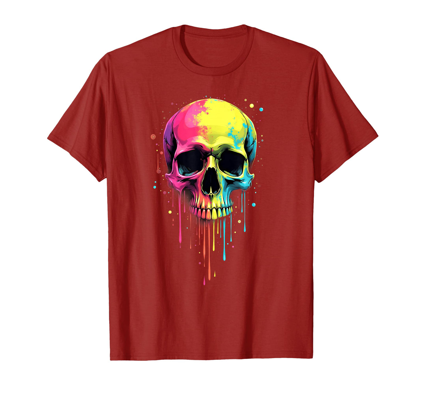Colorful Skull Melting Halloween T-Shirt