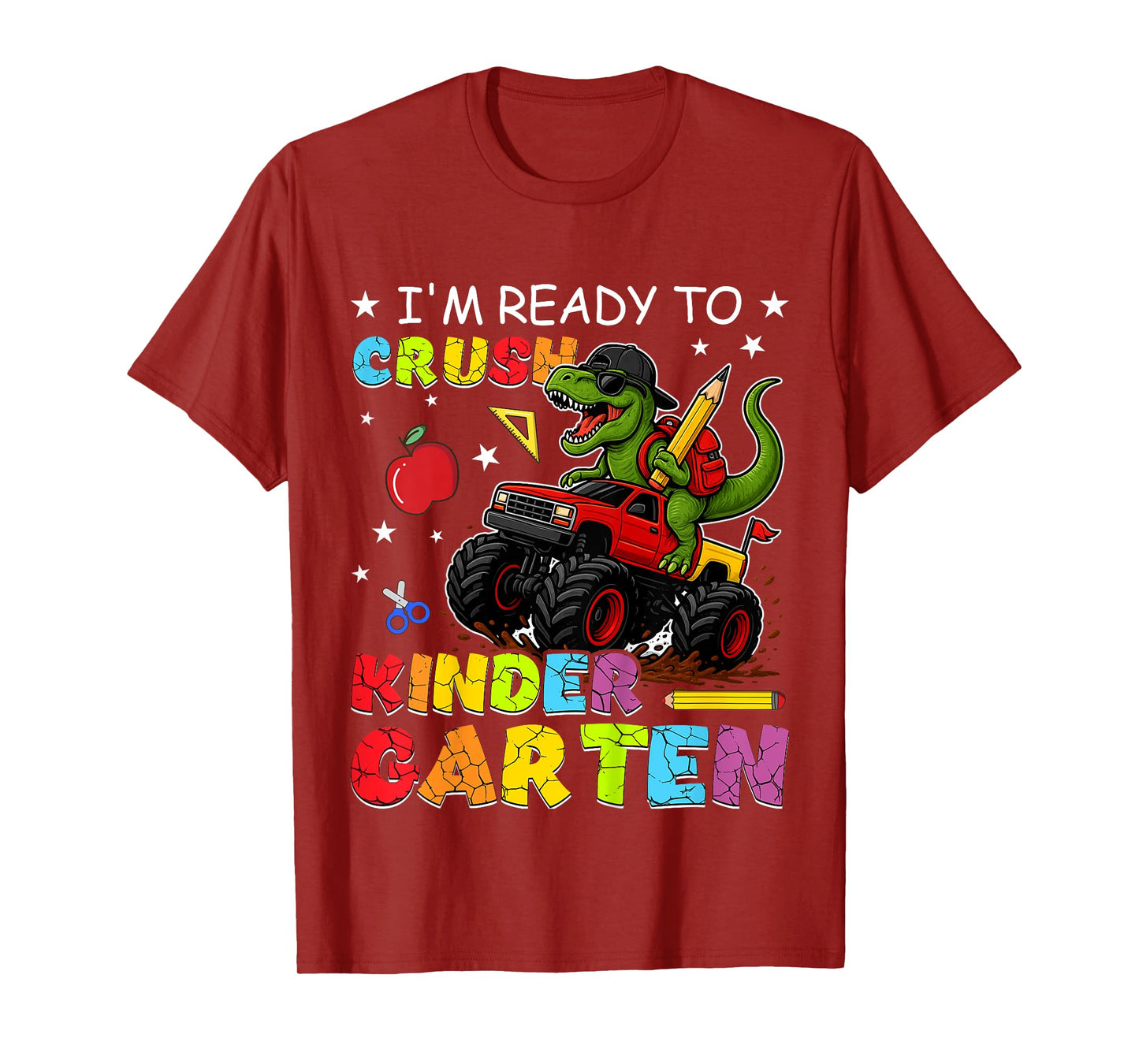 Kids Ready To Crush Kindergarten Dinosaur First Day Of School Boy T-Shirt