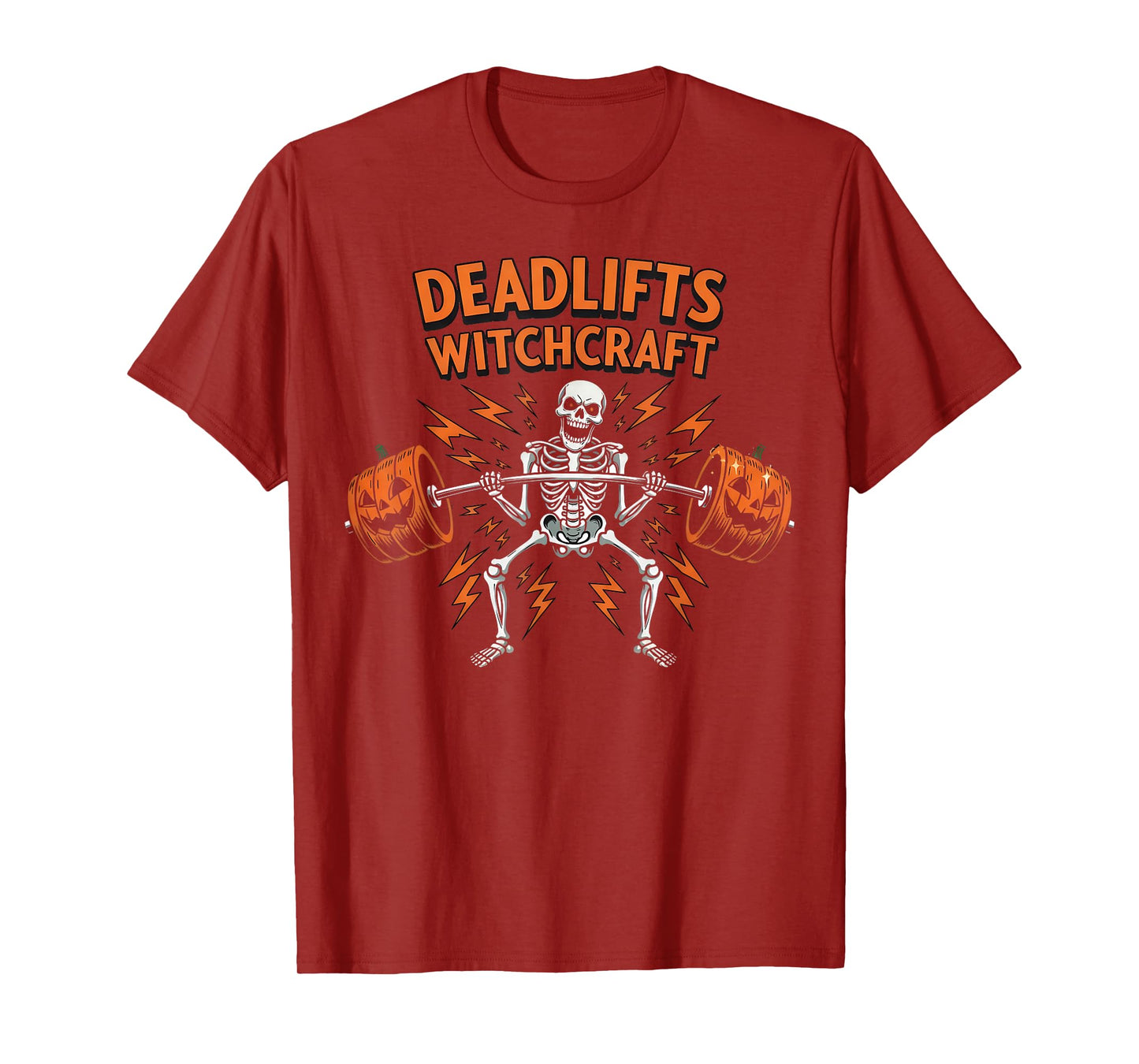 Funny Skeleton Gym Halloween Deadlifts Witchcraft Fitness T-Shirt