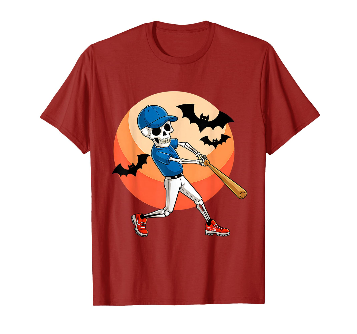 Funny Skeleton Baseball Player Halloween T-Shirt