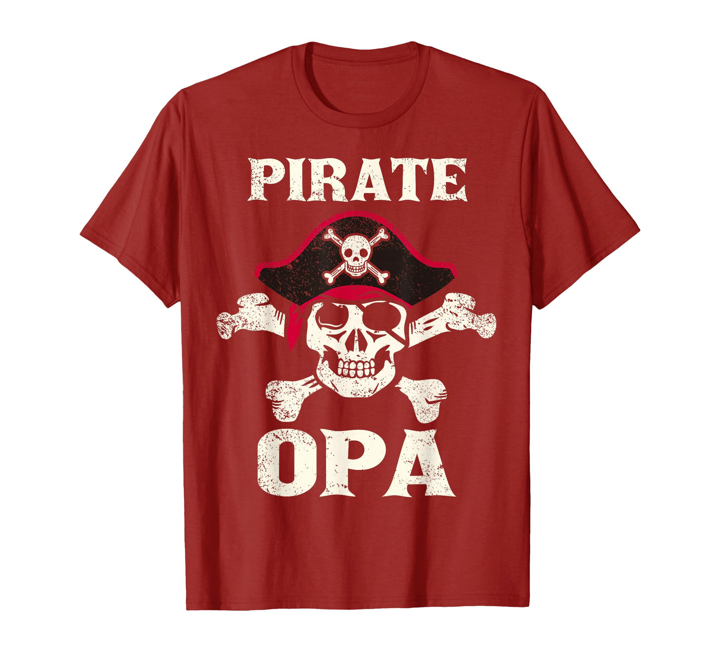 Pirate Opa Skeleton Captain Funny Skull Pirate Grandpa T-Shirt