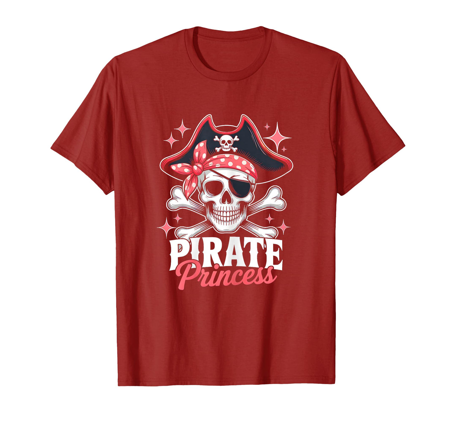 Pirate Cute Princess Halloween Skull Bow Tie Women Girls T-Shirt
