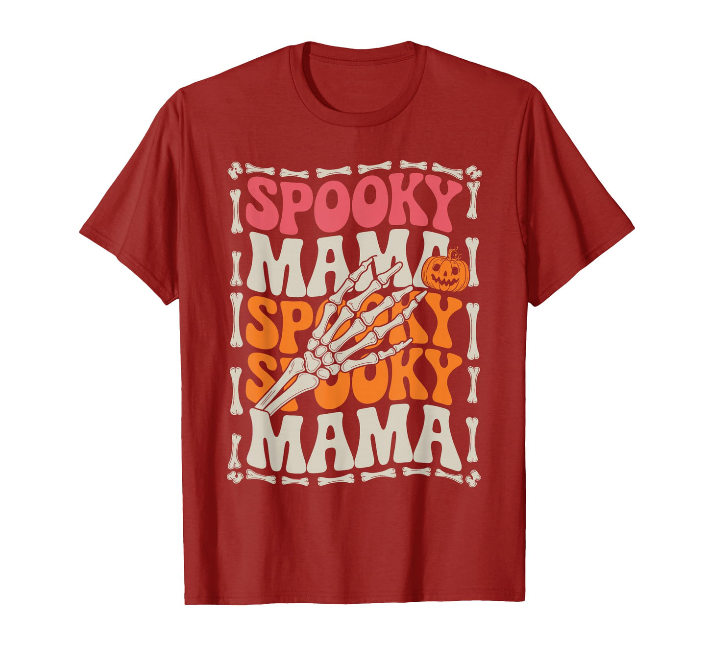 Spooky Mama Mom Halloween Costume Spooky Season Groovy Women T-Shirt
