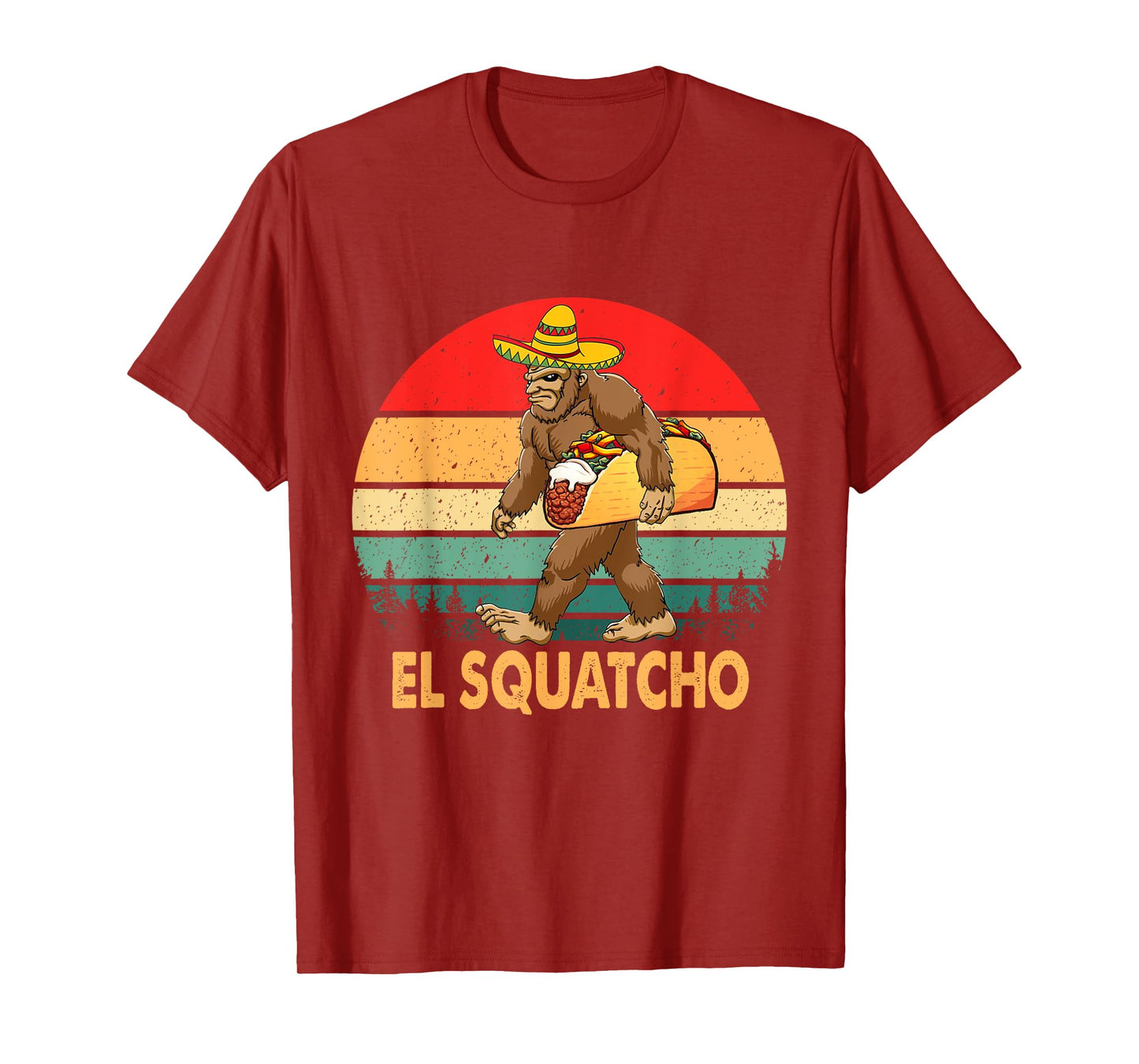El Squatcho Bigfoot Taco Sombrero Cinco De Mayo Vintage T-Shirt