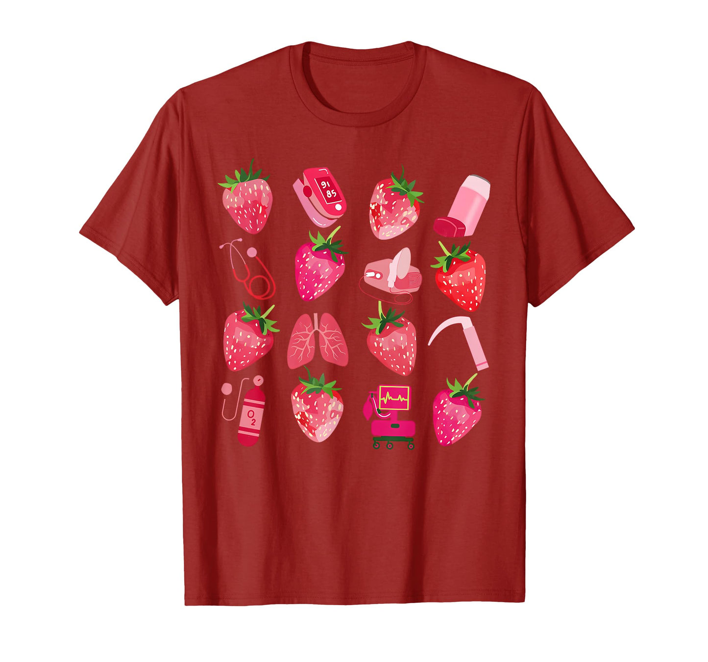 Respiratory Therapy Strawberry Pulmonology Lung Doctor RT T-Shirt