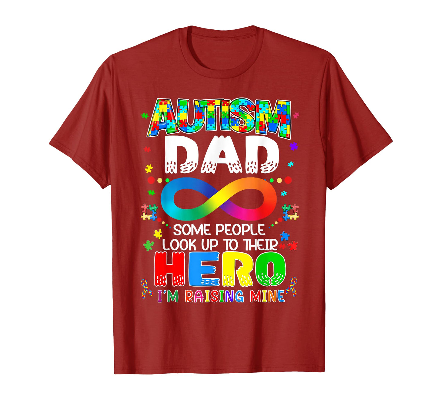 Autism Dad Raising Hero Groovy Father Autism Awareness T-Shirt