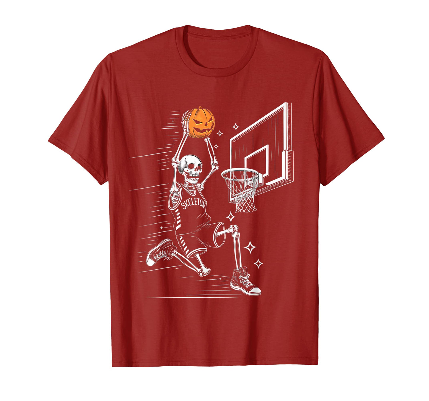 Skeleton Basketball Player Men Boys Scary for Halloween T-Shirt