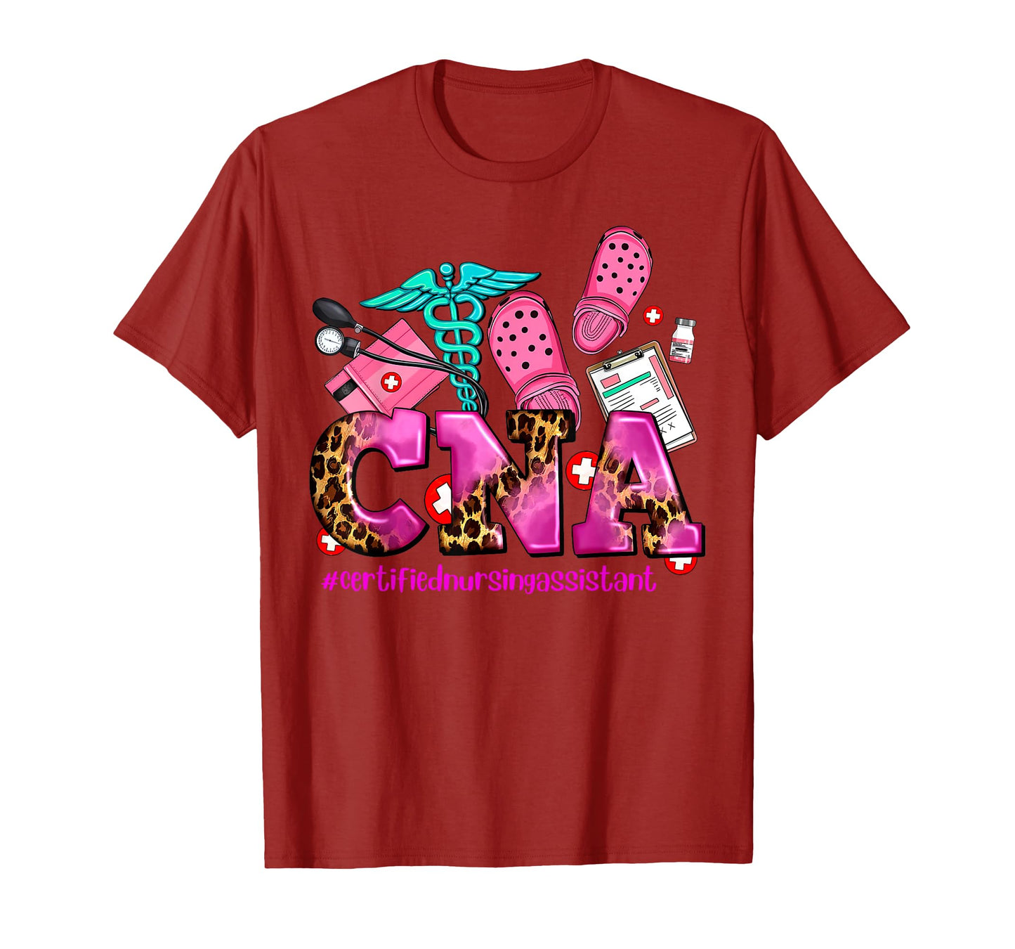 CNA Certified Nursing Assistant Leopard Registered Nurse T-Shirt