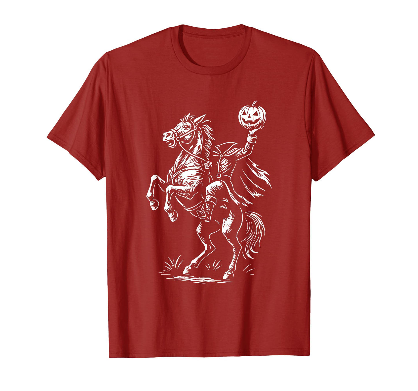 Headless Horseman Halloween Pumpkin Spooky Jack O Lantern T-Shirt