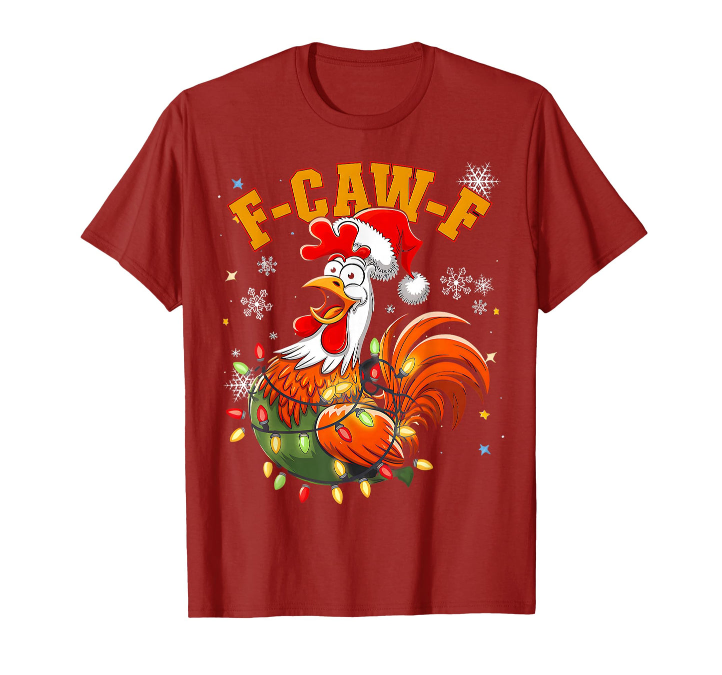 Funny Chicken Christmas Rooster Santa Hat Holiday Humor Xmas T-Shirt