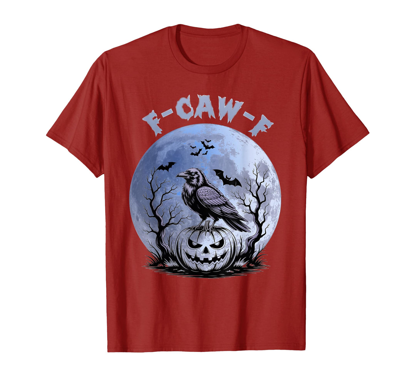 F-Caw-F Funny Gothic Crow Black Bird Moon Humor Graphic T-Shirt