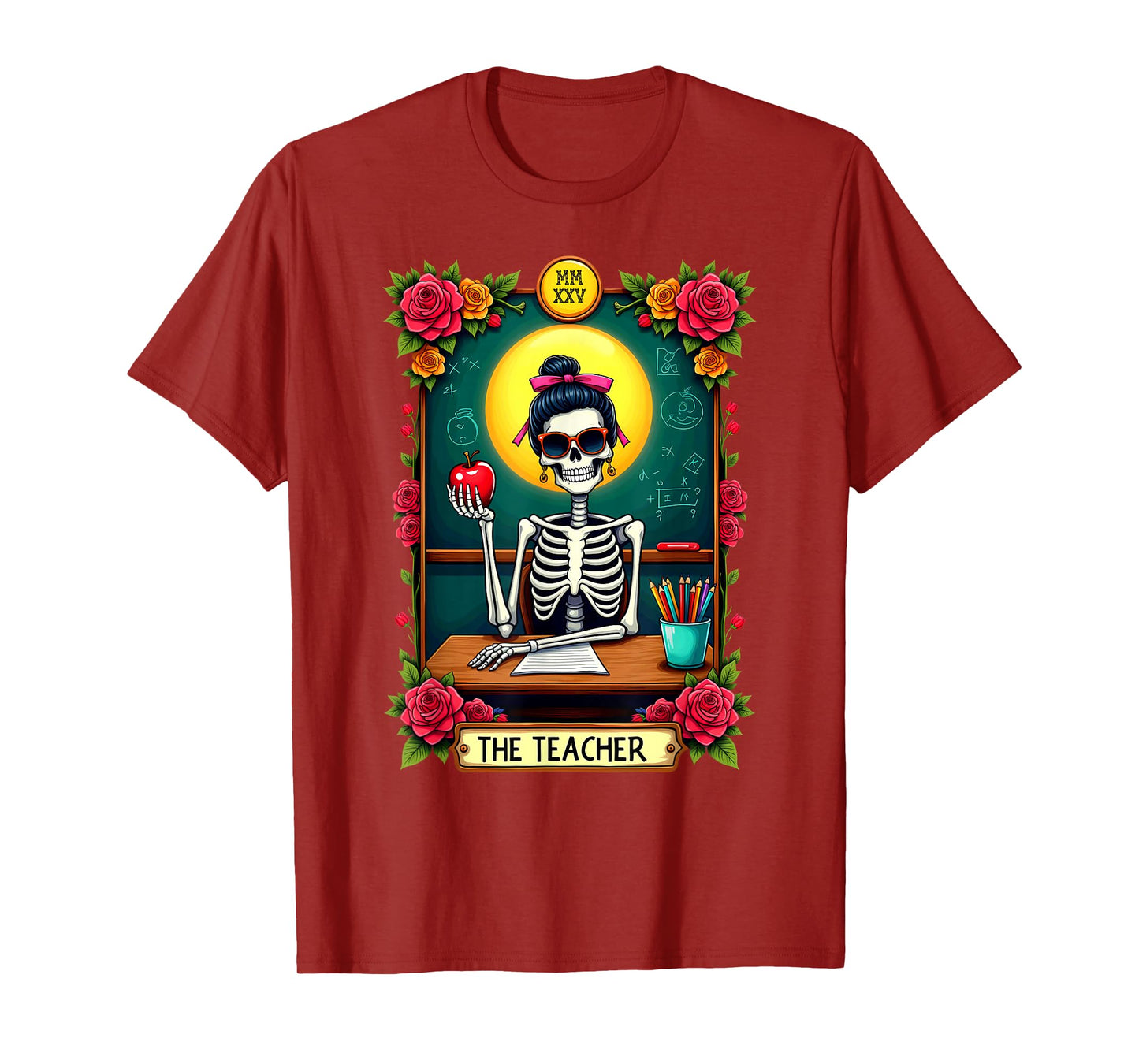 Gothic Tarot Card The Teacher Skeleton T-Shirt
