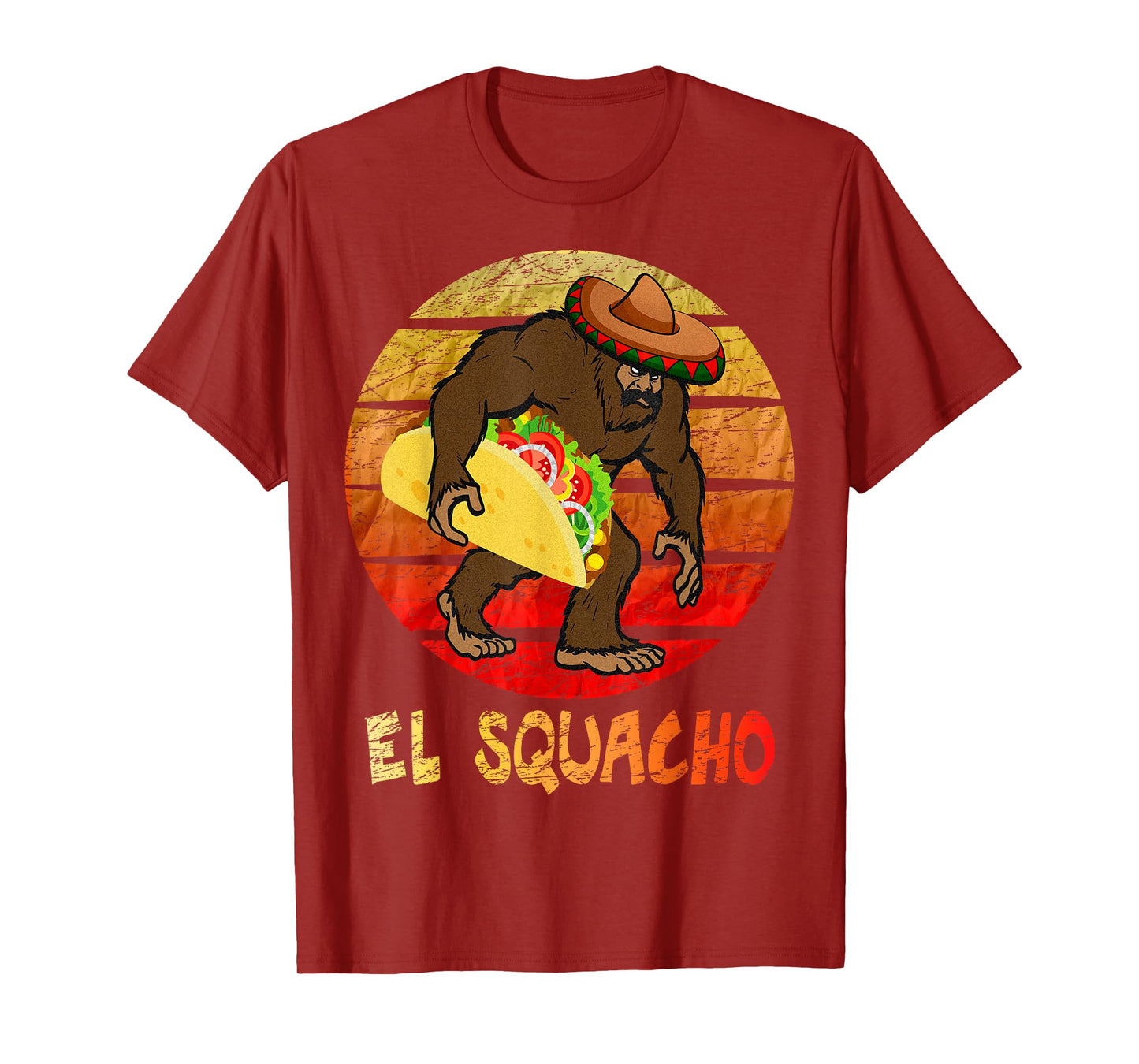 El Squacho Sasquatch Taco Sombrero TShirt Cinco de Mayo Tee