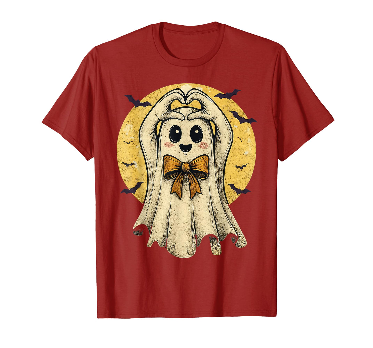 Halloween Cool Teen Boys Kids Men Halloween Boo Heart T-Shirt