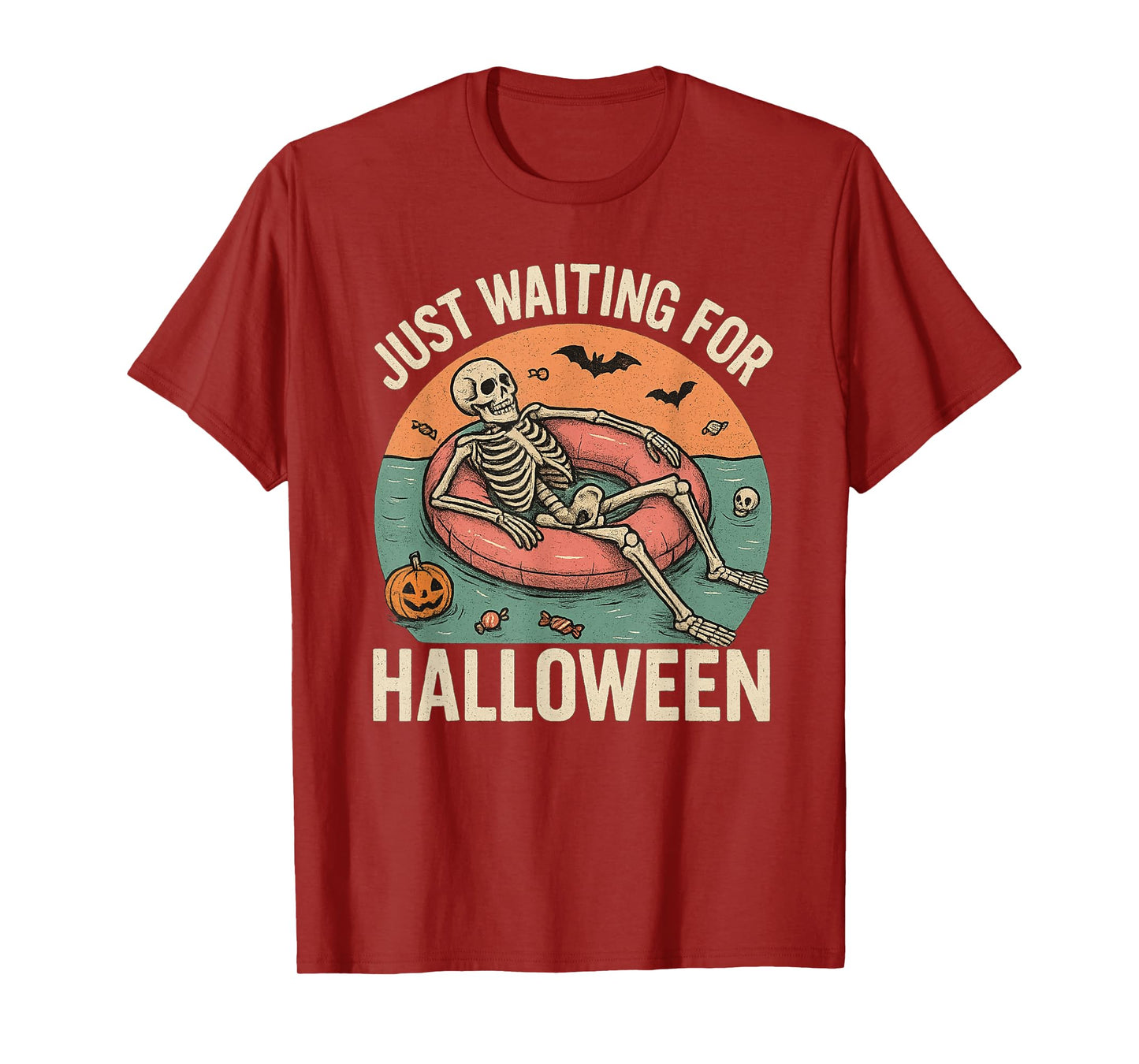Spooky Summer Skeleton Just Waiting for Halloween T-Shirt