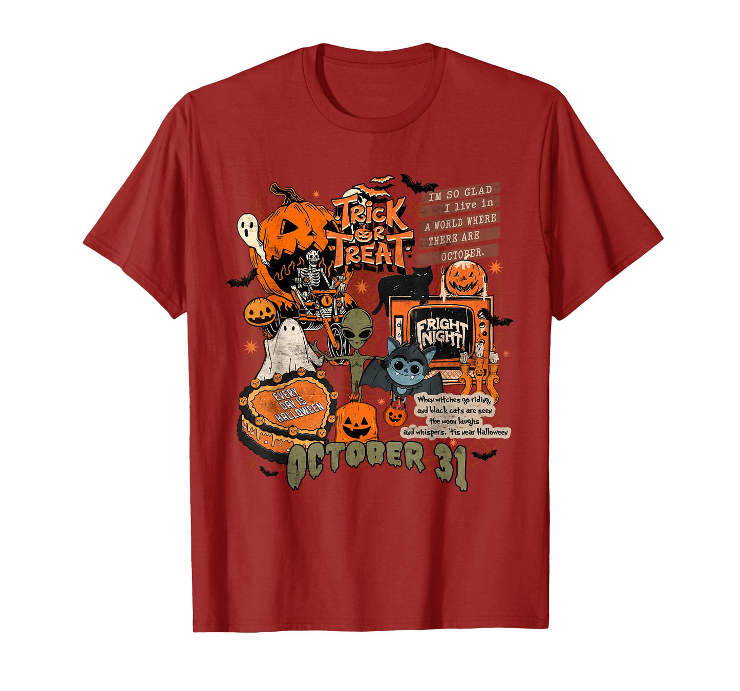 Trick or Treat Retro Halloween Costume for Men Women Kids T-Shirt