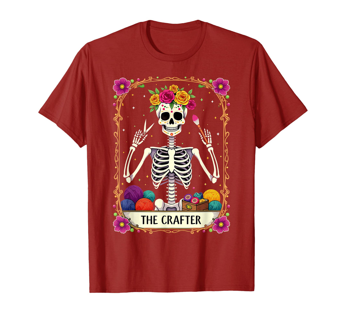 Gothic Tarot Card The Crafter Skeleton T-Shirt