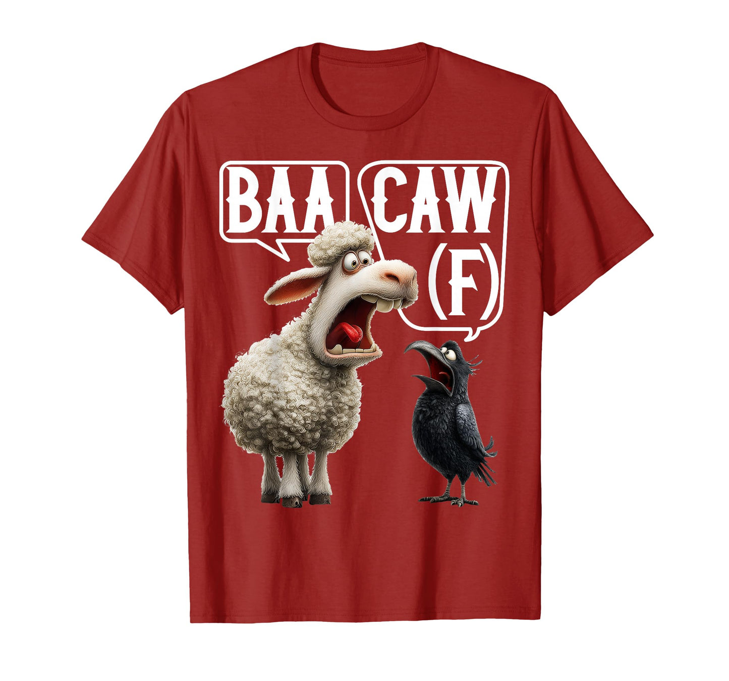 Funny Back Off Shirt – Baa-Caw-F Sheep & Crow Viral Meme Tee T-Shirt