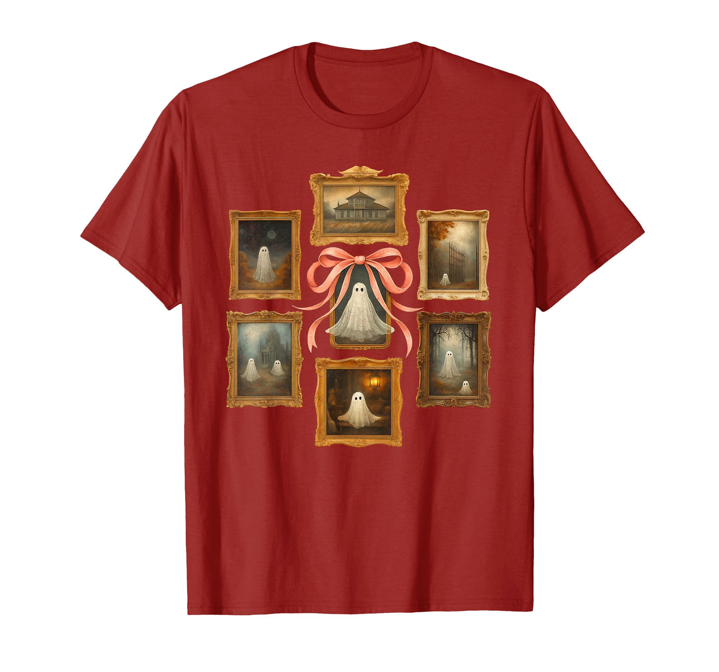 Retro Ghost Boojee Frames Halloween Coquette Spooky Season T-Shirt