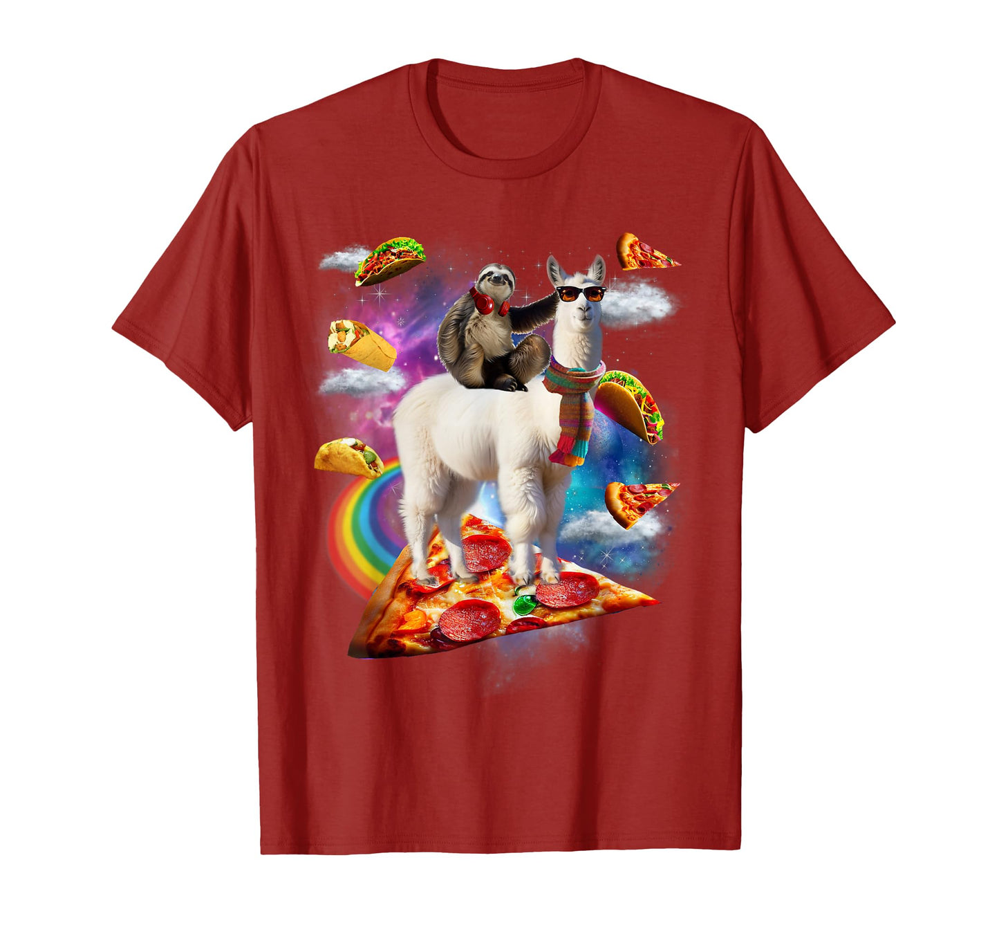 Sloth riding Llama shirt - Galaxy Pizza Taco Burrito Gift T-Shirt