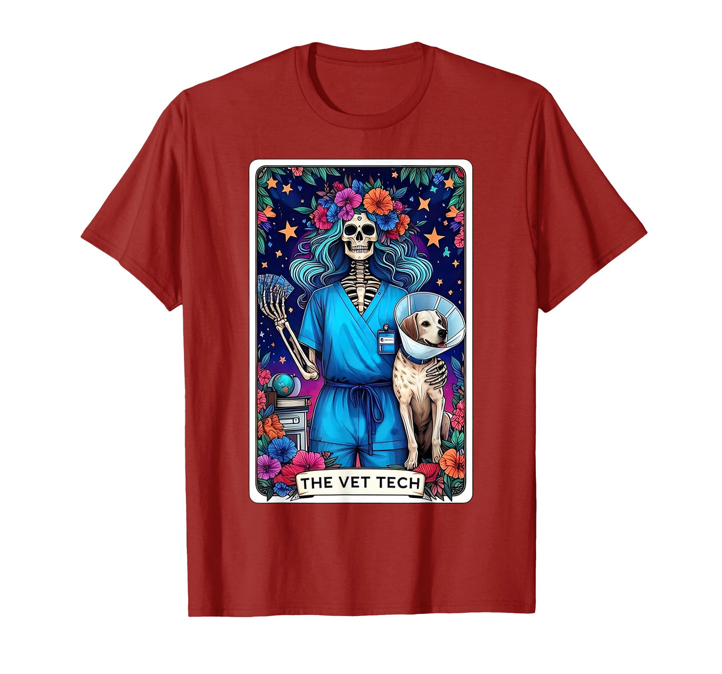 The Vet Tech Funny Tarot Card Black Unisex-Adults Classic Fit Short Sleeve T-Shirt