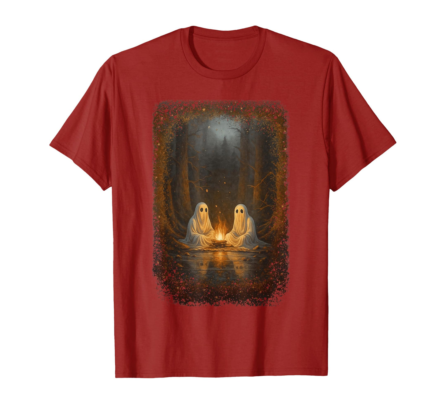 Vintage Ghost Campfire Camping Halloween T-Shirt