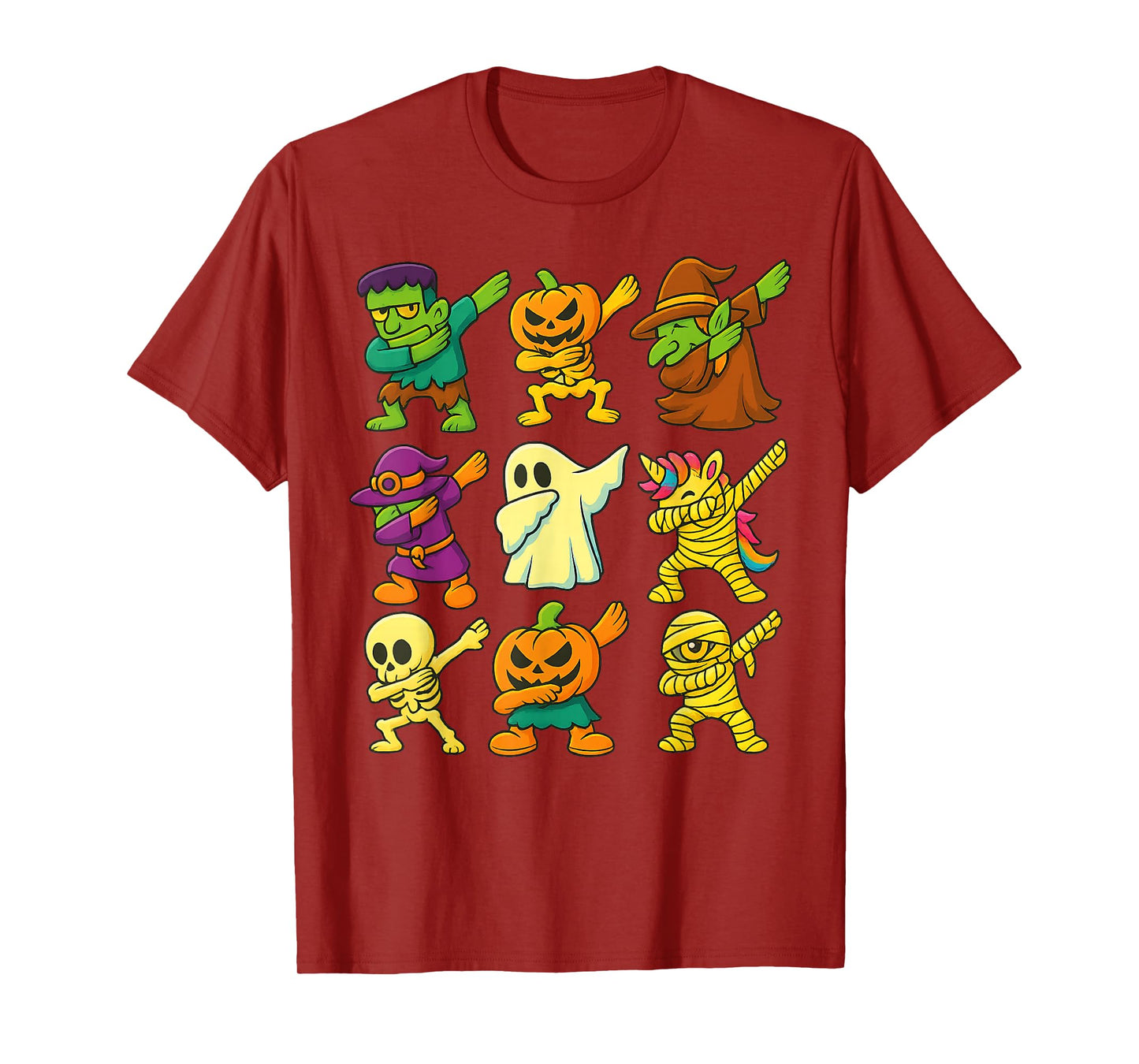 Dabbing Halloween Skeleton Pumpkin Ghost Scary Vampire T-Shirt