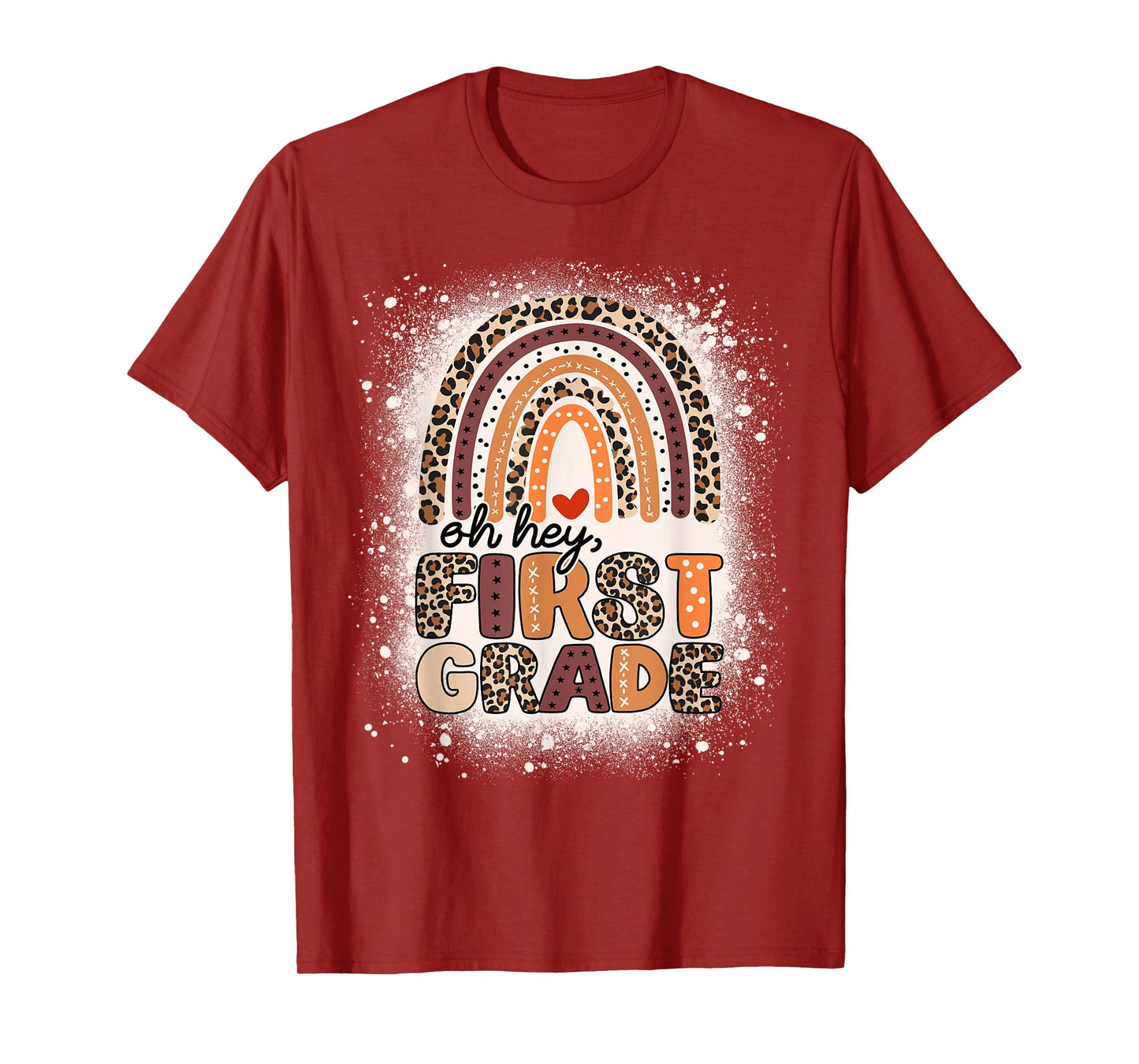 Oh Hey First Grade Rainbow Bleached 1st Day Of School Girls T-Shirt