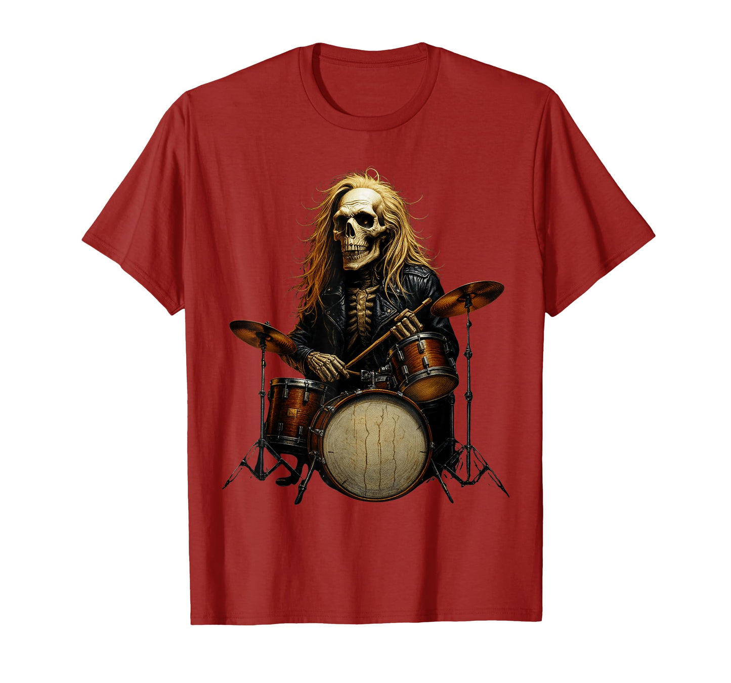 Skeleton Percussionist Drummer Halloween Rock & Roll Music T-Shirt