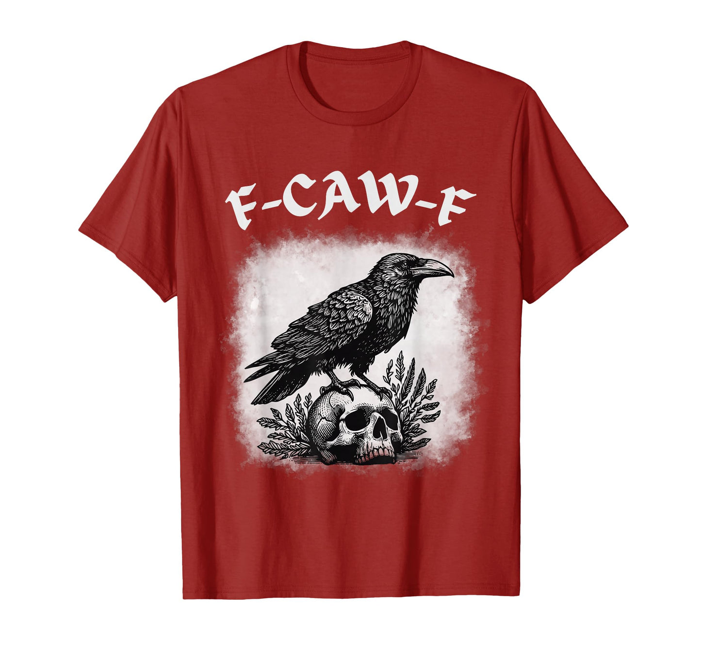 F Caw F Crow Funny Gothic Bird Illustration Humour T-Shirt