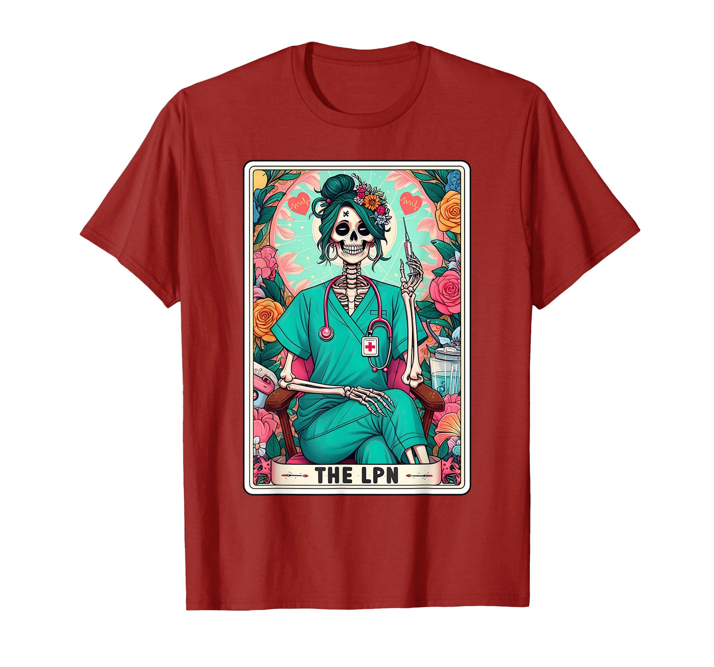 The LPN Tarot Card Skeleton Licensed Practical Nurse Nursing T-Shirt
