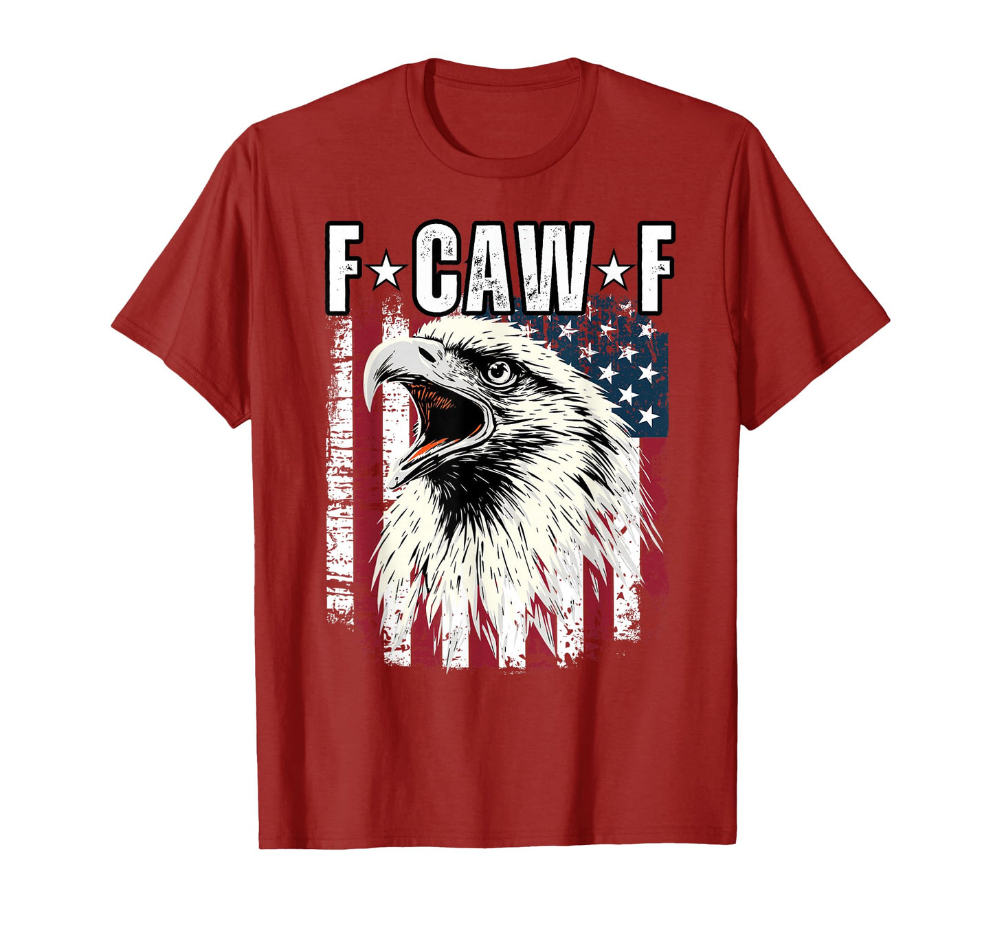 Vintage Patriotic American Flag Funny F Caw F Eagle T-Shirt