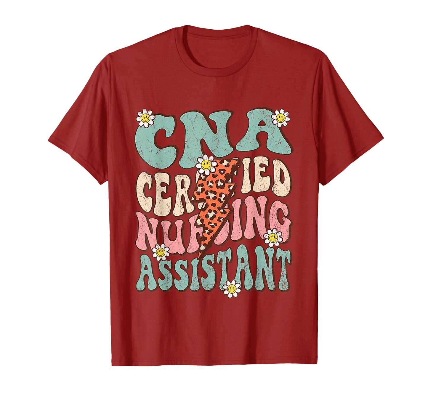 CNA Certificated Nursing Assistant Groovy Retro CNA Life T-Shirt