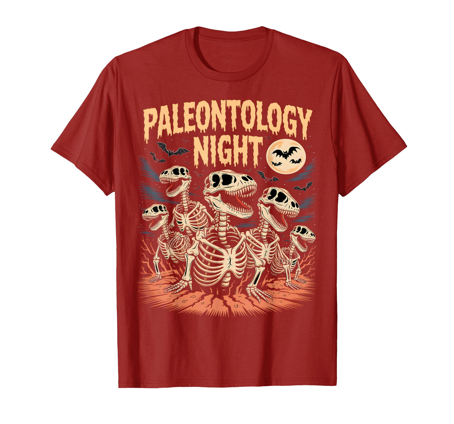 Paleontology Night Dinosaur Skeleton Halloween T-Shirt