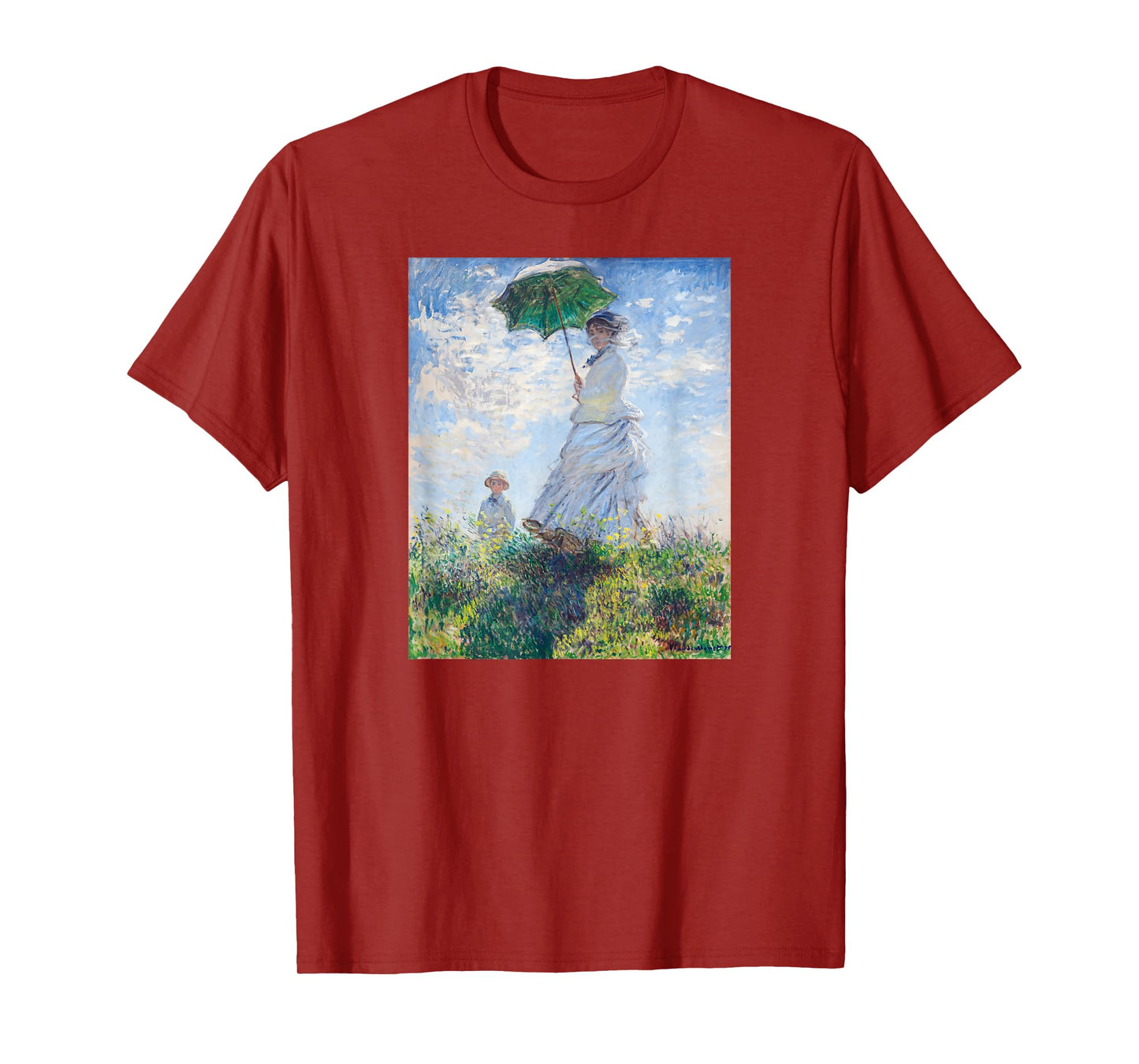 Monet's Woman with a Parasol | Modern Art Famous Painting T-Shirt